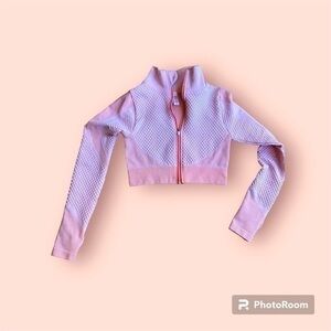 Stylish work out crop top zip up jacket